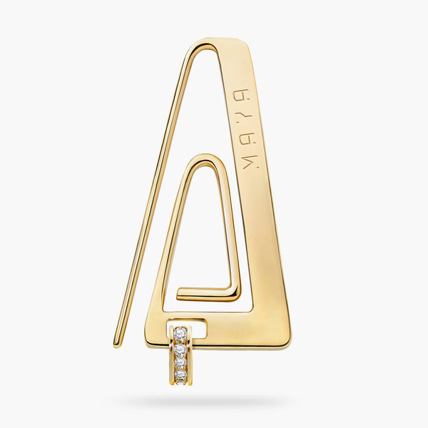 Mono Paperclip earring in white gold