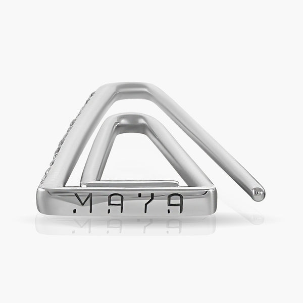 Mono Paperclip earring in white gold
