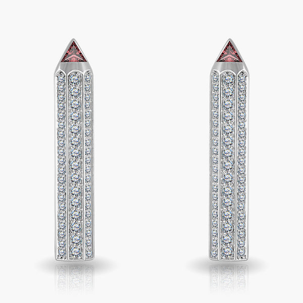 Mono Paperclip earring in white gold
