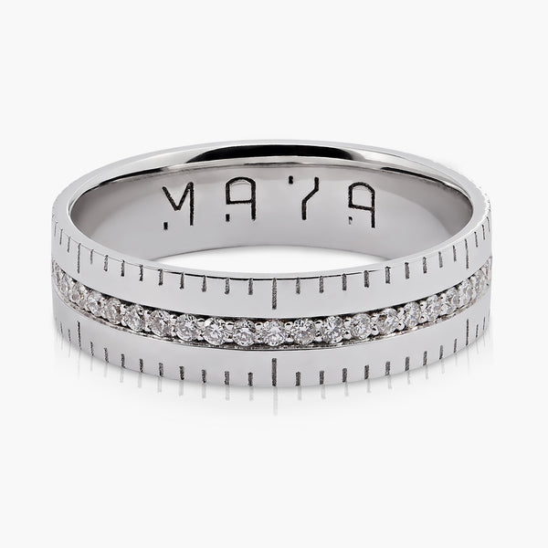 Mono Paperclip earring in white gold