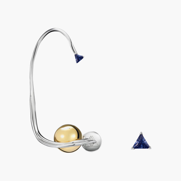 Mono Paperclip earring in white gold