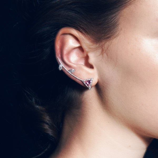 Mono Paperclip earring in white gold