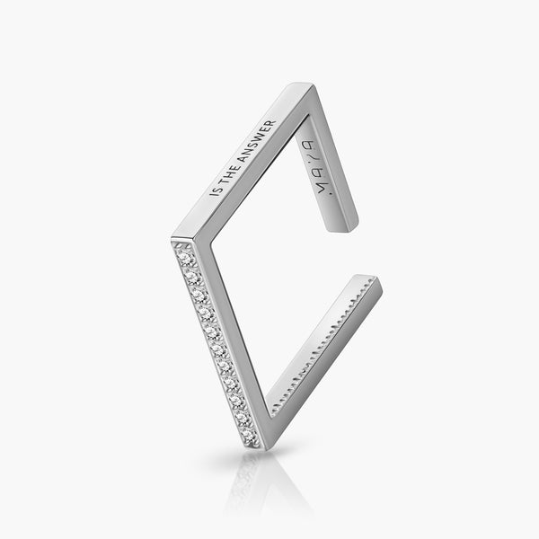 Mono Paperclip earring in white gold