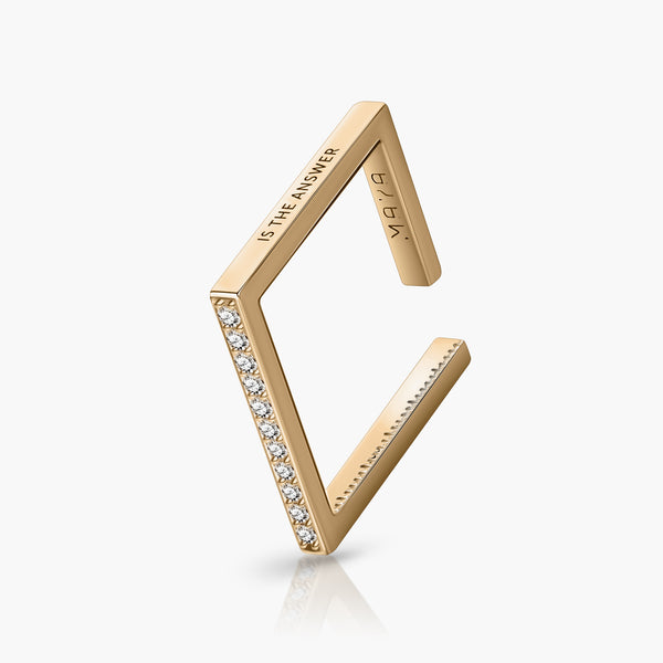 Mono Paperclip earring in white gold