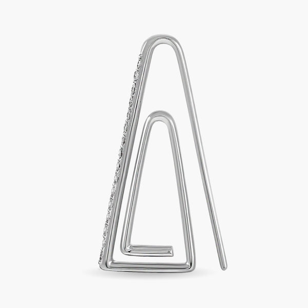 Mono Paperclip earring in white gold