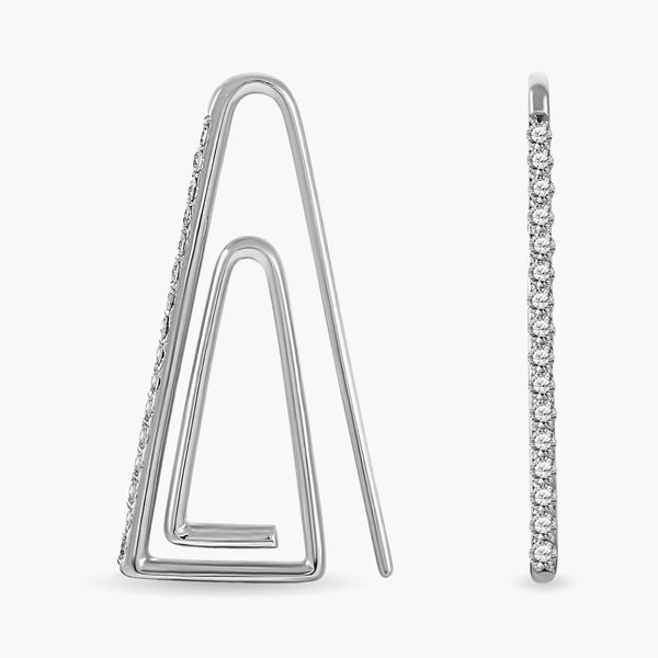 Mono Paperclip earring in white gold