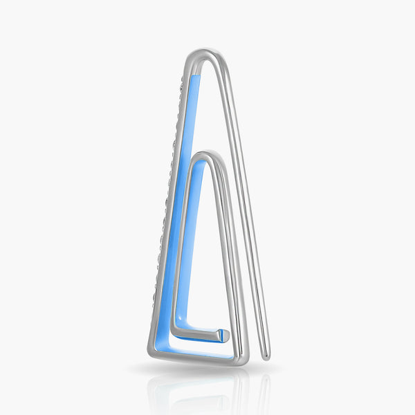 Mono Paperclip earring in white gold